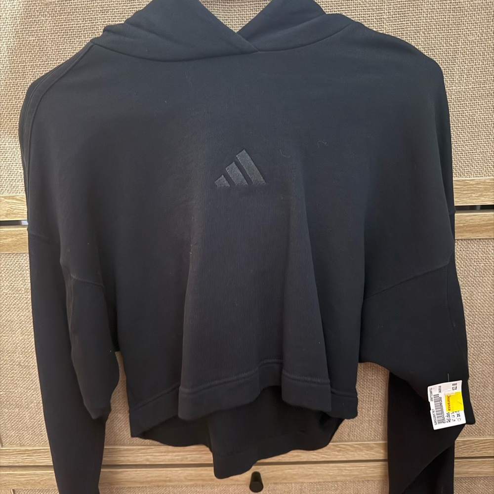 Adidas Black Cropped Sweatshirt